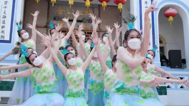 Bukit Mertajam Penang Malásia Agosto 2022 Lindos Chines Dançam Frente — Vídeo de Stock
