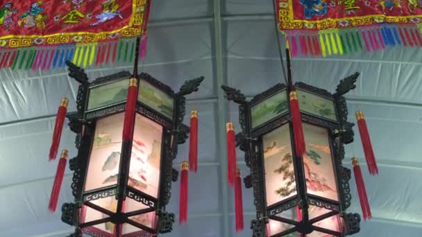 Georgetown Penang Malasia Aug 2022 Inclinación Linterna China Iluminada Tienda — Vídeo de stock