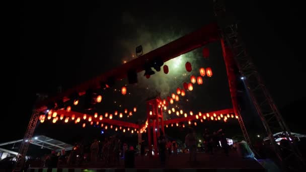 Georgetown Penang Malaezia Iul 2022 Festivalul Bon Odori Spectacole Artificii — Videoclip de stoc