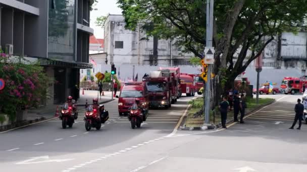 Georgetown Penang Malaysia Aug 2022 Olika Fordon För Brand Och — Stockvideo