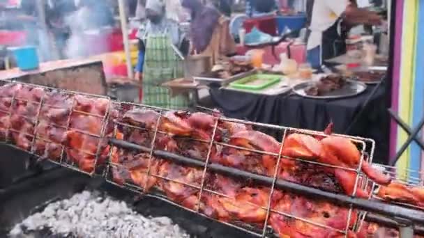 Batu Kawan Penang Malaysia Aug 2022 Ayam Golek Grilled Chicken — стокове відео