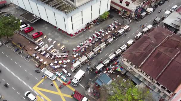 Georgetown Penang Malaezia Sep 2022 Vedere Aeriană New Lane Food — Videoclip de stoc