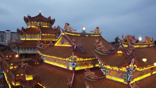 Butterworth Penang Malaysia Sep 2022 Flygande Roterande Spårning Tempel Guan — Stockvideo