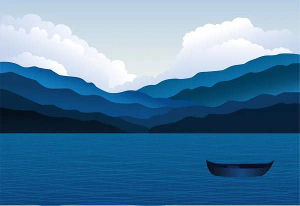 Montañas y paisaje marino — Vector de stock