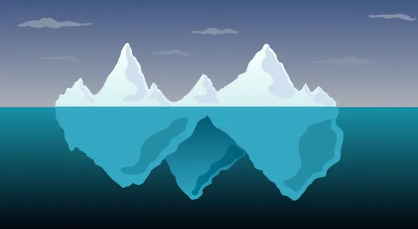 Paisaje ártico iceberg — Vector de stock