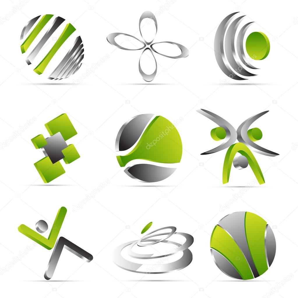Green business icons design