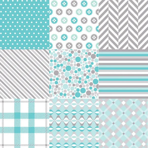 Seamless patterns with fabric texture — Stock Vector