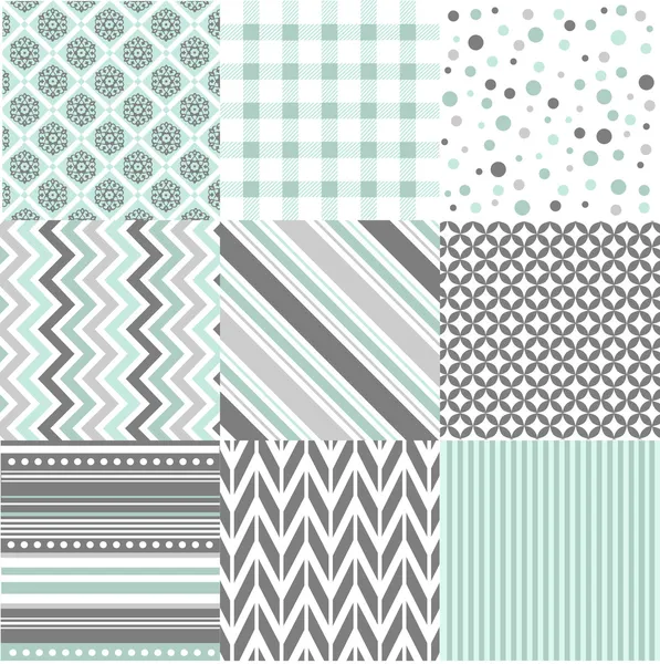 Seamless patterns with fabric texture — Stock Vector