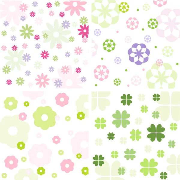 Conjunto patrón floral — Vector de stock