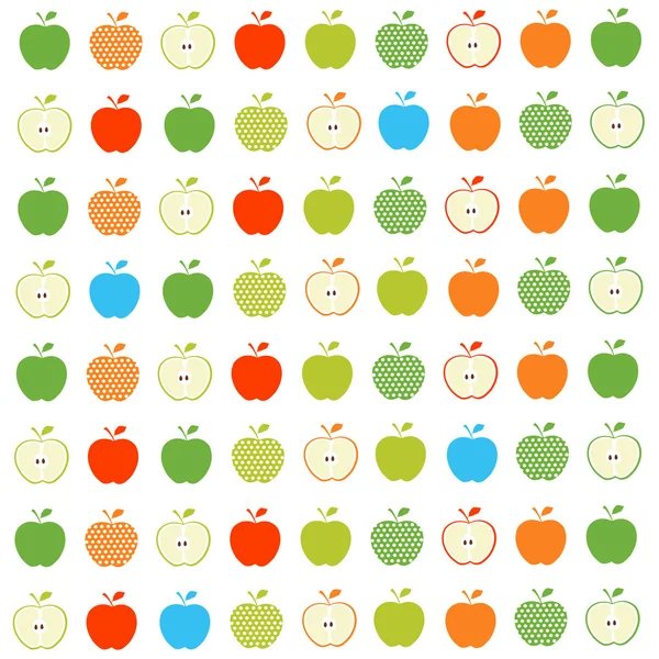 Apples Seamless Pattern — Stock Vector