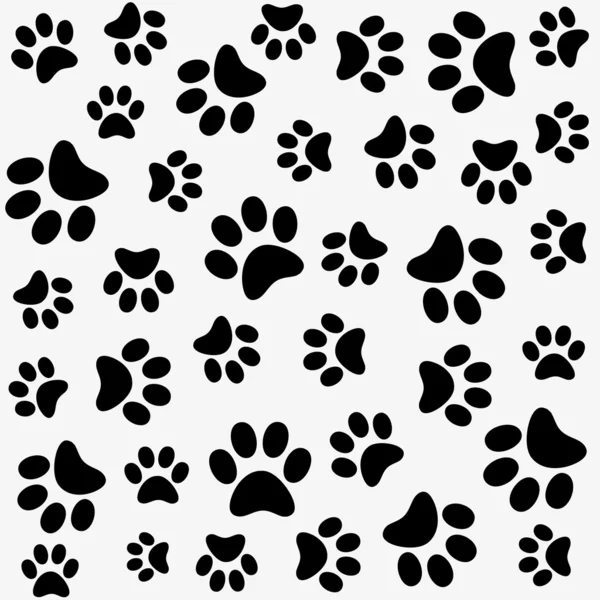 Seamless animal pattern of paw footprint — Stock Vector
