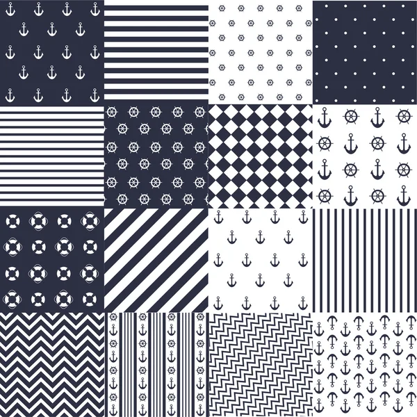 Seamless pattern with nautical elements — Stock Vector