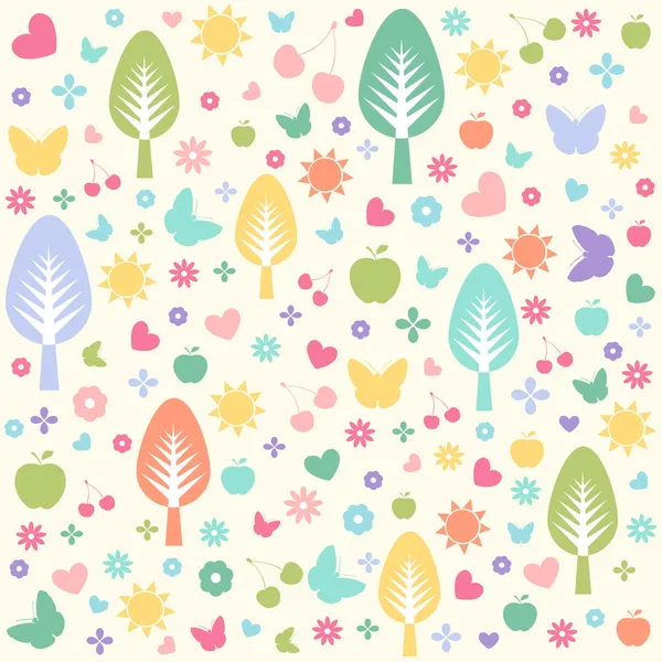 Patrón floral sin costuras, fondo de pantalla — Archivo Imágenes Vectoriales