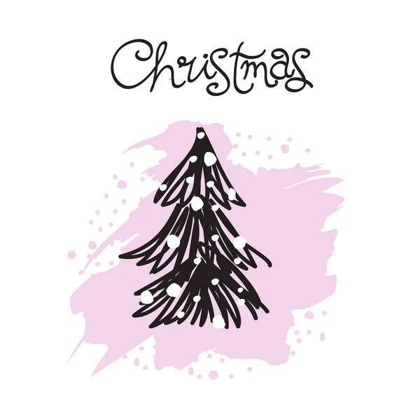 Cartão Saudação Árvore Natal Ilustração Vetorial —  Vetores de Stock