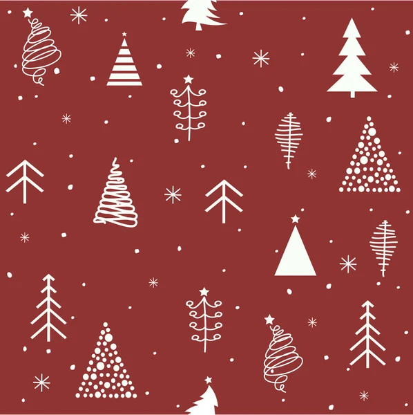 Bosque Invierno Patrón Sin Costura Navidad — Vector de stock
