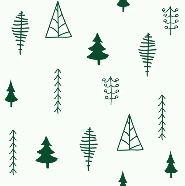 Bosque Invierno Patrón Sin Costura Navidad — Archivo Imágenes Vectoriales