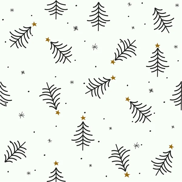 冬天的森林 圣诞无缝图案 — 图库矢量图片