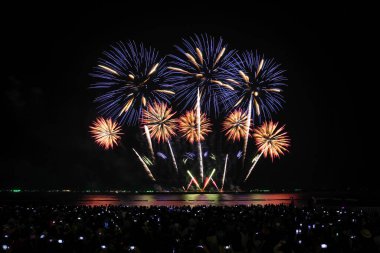 Pattaya Uluslararası Havai fişek Festivali, Chonburi Bölgesi, Tayland, 27 Kasım 2021.