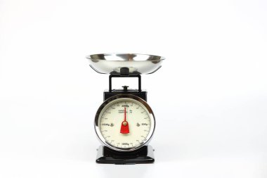 beyaz zemin üzerinde izole yiyecek ölçekler.