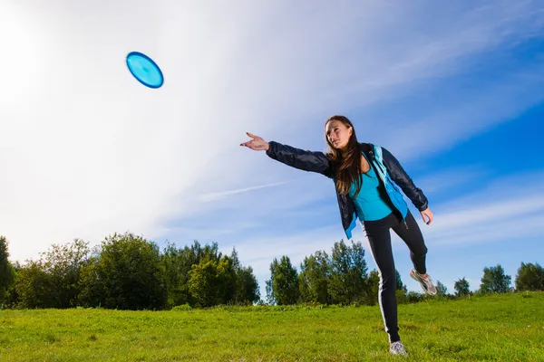 Disc and woman — Stock Photo, Image