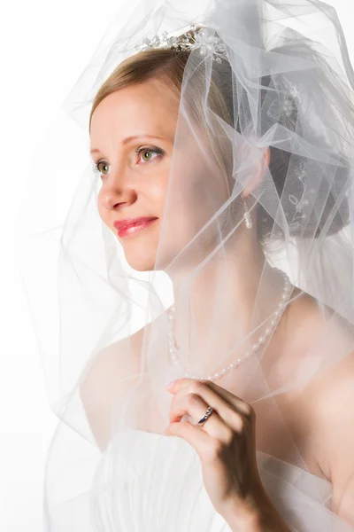 Bride and veil — Stock Photo, Image