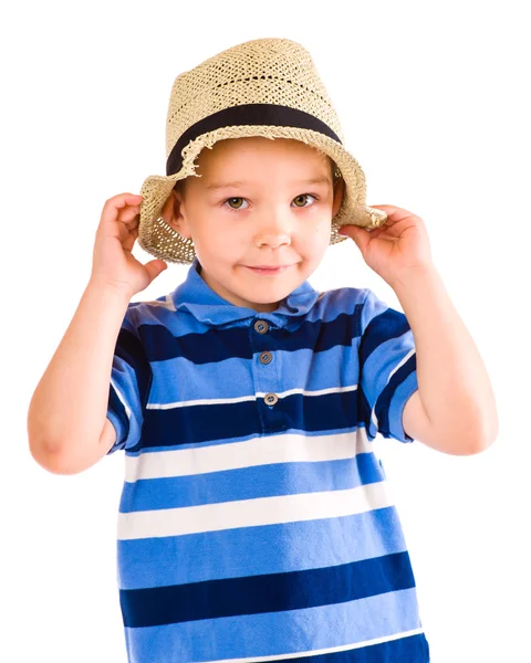 Niño y sombrero — Foto de Stock