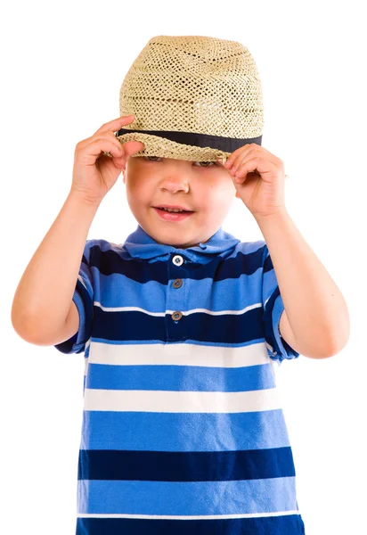 Niño y sombrero — Foto de Stock