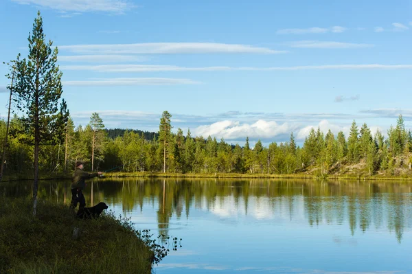 Pêcheur et paysage — Photo