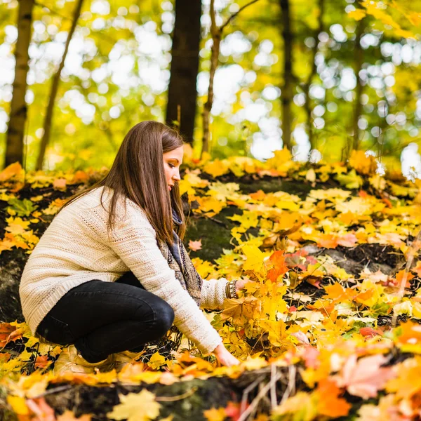 Girl and autumn — Stock Photo, Image