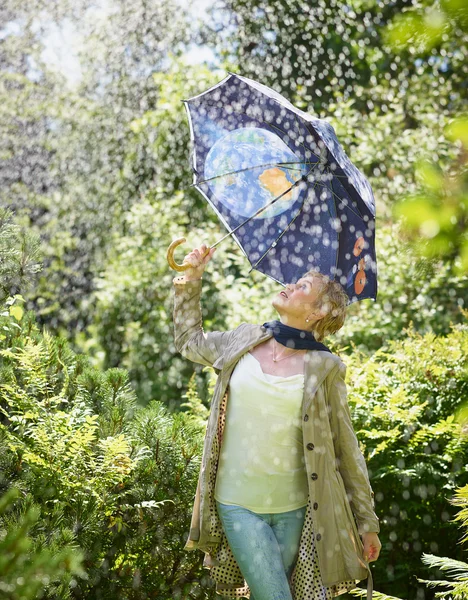 Woman and umbrella — Stock Photo, Image