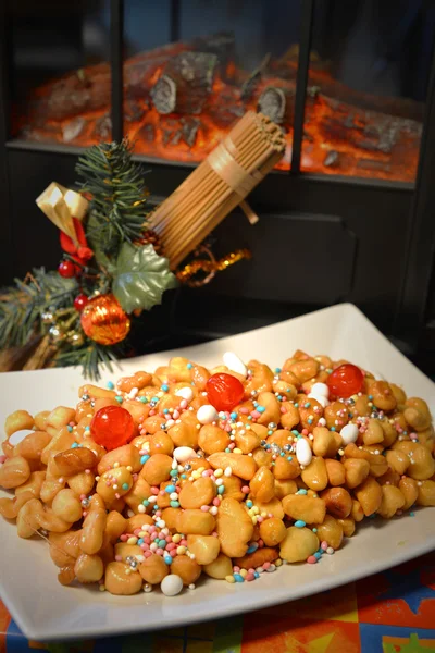 Struffoli neapolitan food — Stock Photo, Image