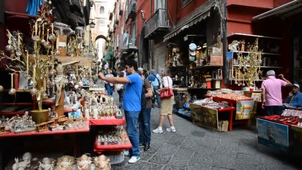 Ulice San gregorio armeno Neapol Itálie — Stock video