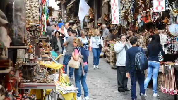 Ulice San gregorio armeno Neapol Itálie — Stock video