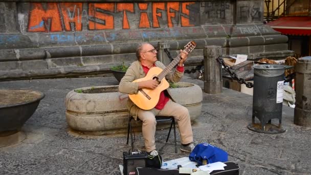 San gregorio straat armeno Napels Italië — Stockvideo