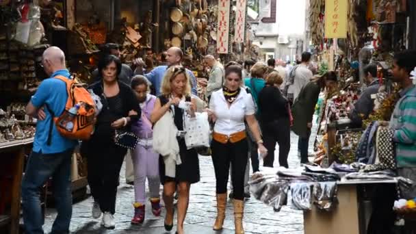 Ulice San gregorio armeno Neapol Itálie — Stock video