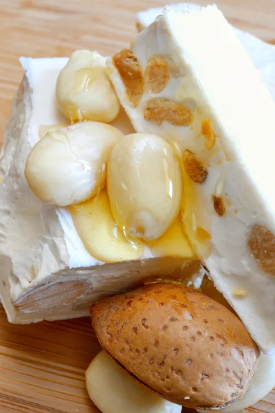 Honey nougat with almonds — Stock Photo, Image