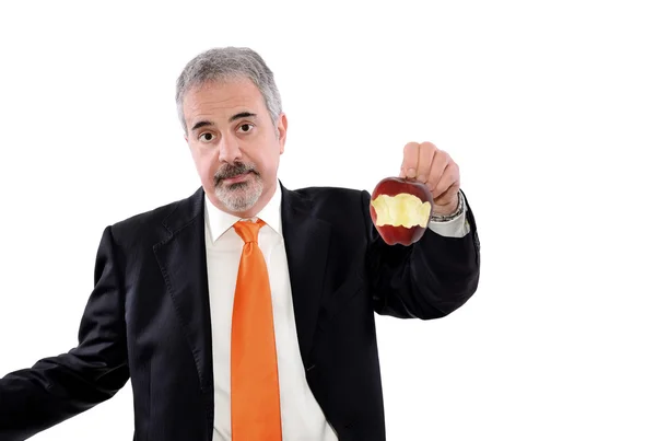 Man and his apple — Stock Photo, Image