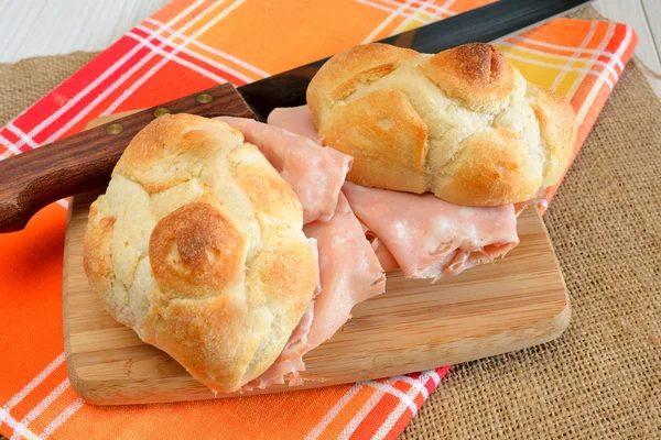 Smörgås med mortadella — Stockfoto