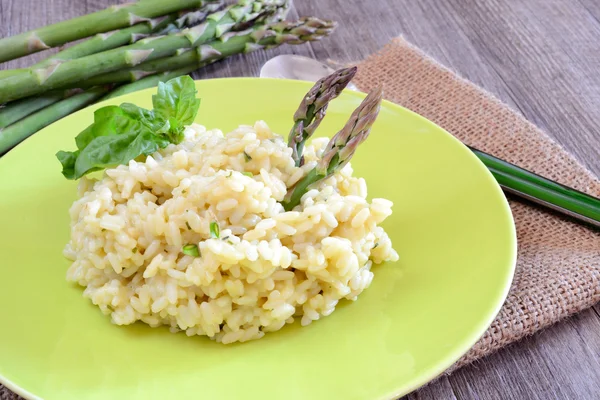 Arroz por creme de espargos — Fotografia de Stock