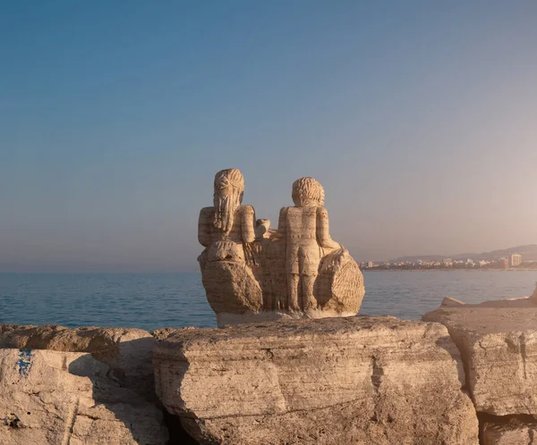 San Benedetto Del Tronto Italië August 2021 Standbeeld Zuidelijke Pier — Stockfoto