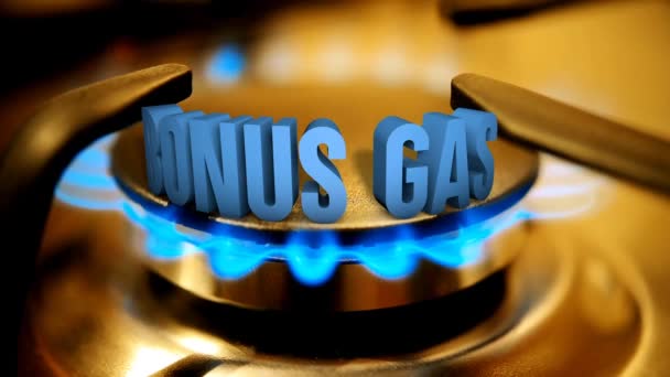 Gas Bonus Economic Help Families Discomfort Text Flame — Stock Video