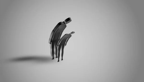 Conceptual 3D rendering of human beings who bully and subdue other men by force and discrimination