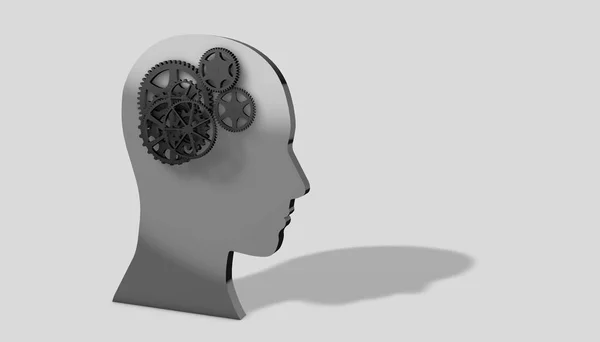 Καθιστούν Μέταλλο Εγκεφάλου Ανθρώπινα Κεφάλια Έννοια Της Φιλοσοφίας Και Της — Φωτογραφία Αρχείου