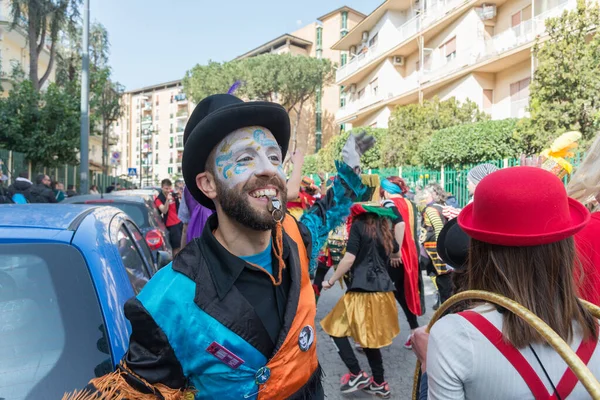 Neapol Itálie Února 2017 Karneval Scampia Gridas Kulturní Asociace Roce — Stock fotografie