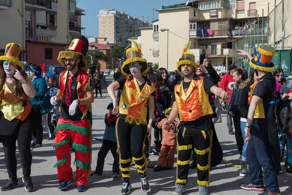 Nápoles Itália Fevereiro 2017 Carnaval Scampia Gridas Uma Associação Cultural — Fotografia de Stock