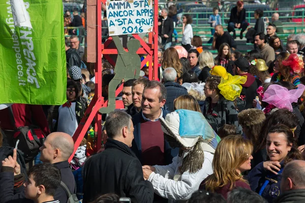 Neapol Itálie Února 2017 Karneval Scampia Gridas Kulturní Asociace Byla — Stock fotografie