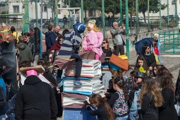 Nápoles Italia Febrero 2017 35º Carnaval Scampia Gridas Una Asociación — Foto de Stock