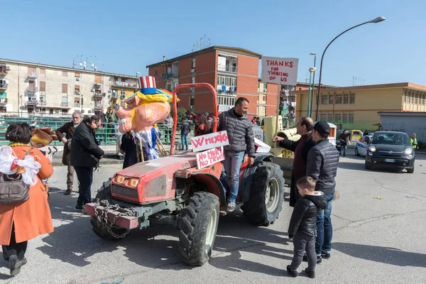 Neapol Itálie Února 2017 Karneval Scampia Gridas Kulturní Asociace Roce — Stock fotografie