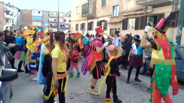 Naples Italy February 2017 35Th Carnival Scampia Gridas Cultural — Stock Video