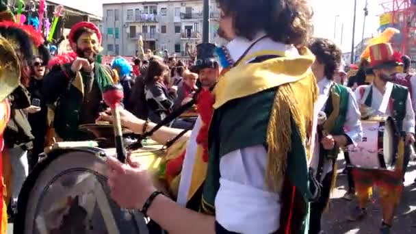 Nápoles Italia Febrero 2017 35º Carnaval Scampia Gridas Una Cultura — Vídeos de Stock